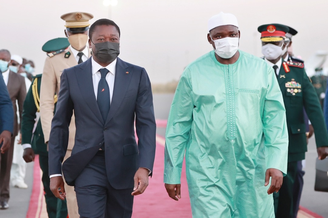 Le président Faure Gnassingbé assiste mercredi 19 janvier 2022à Banjul à l'investiture de son homologue Adama Barrow, Président de la République de Gambie.