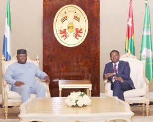 Le Président de la République, Faure Essozimna Gnassingbé a reçu mardi 30 mai 2023 son homologue de la Sierra Leone, Julius Maada Bio.