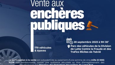 L'Office togolais des recettes (OTR) va procéder mardi 26 septembre 2023 à une opération de vente aux enchères  vente aux enchères publiques de cent soixante-dix-neuf (179) véhicules et épaves.